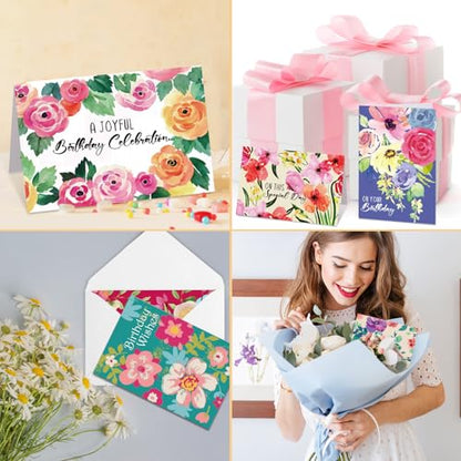Zhanmai 80 Pcs Christian Birthday Card Bible Verse, Watercolor Flower Style - style: Watercolor Flower Style :