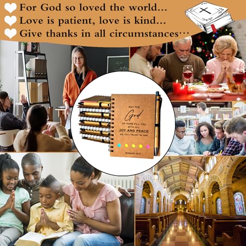 50 Sets Christian Notebooks Bulk Prayer Journals Inspirational Christian Gifts Bible Notebook with Bible Verse Pens for Women Men Church Members Bible Study Groups & Church Families - color: 50 Pcs
