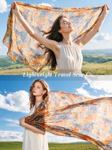 vimate Lightweight Scarf for Women Fashion Head Cover Hijab Cotton Voile Scarf Shawl Wrap for Spring Fall Winter Season - color: L1#.style 13