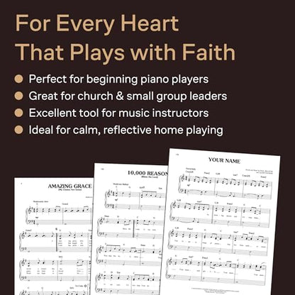 First 50 Worship Songs You Should Play on Piano | Easy Piano Sheet Music for Beginners | Christian Praise and Worship Songbook | Contemporary and Traditional Worship Music Piano Book