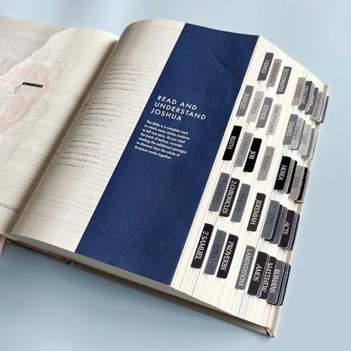 Thinkor Reposition Laminated Bible Tabs, Large Print Stickers, Easy to Read and Apply Bible Tabs for Women and Man (Gray Blue) - color: Gray Blue