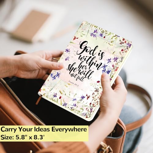 Lovdazzles Bible Flower Leather Lined Journal 200 Pages A5 Ruled Notebooks - color: Multi 1562