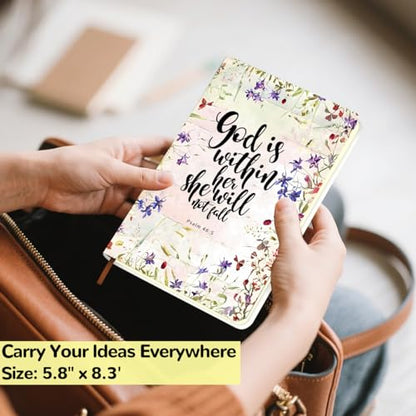 Lovdazzles Bible Flower Leather Lined Journal 200 Pages A5 Ruled Notebooks - color: Multi 1562
