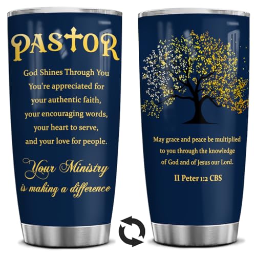 20 Oz Tumbler for Men, Ministry Appreciation, Retirement, Youth Pastor Birthday Christmas Cup Mug, Religious Scripture, Baptism Christian, Pastoral Gift