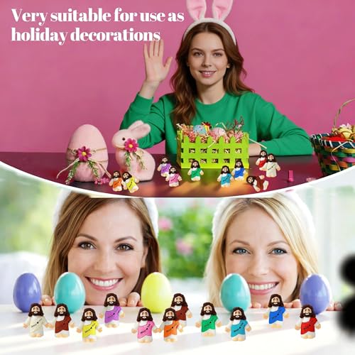150 Pcs Easter Little Jesus Figures Mini Jesus Figurines Bulk to Hide and Seek Tiny Christ Savior Love You Religious Party Favors for Easter Egg Stuffers Sunday Religious Party Favor Baptism Gifts