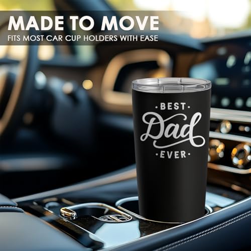 SANDJEST Dad Stainless Steel Curved Tumbler 20oz Coffee Travel Mug for Dad from Daughters or Sons - color: Dad 1