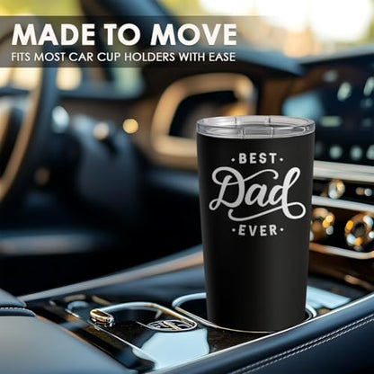 SANDJEST Dad Stainless Steel Curved Tumbler 20oz Coffee Travel Mug for Dad from Daughters or Sons - color: Dad 1