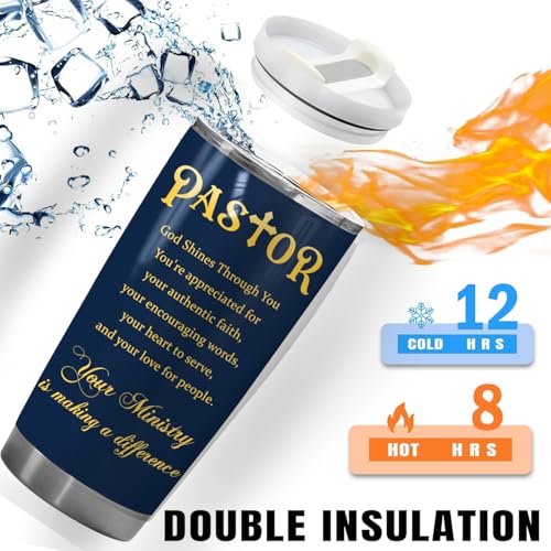 20 Oz Tumbler for Men, Ministry Appreciation, Retirement, Youth Pastor Birthday Christmas Cup Mug, Religious Scripture, Baptism Christian, Pastoral Gift