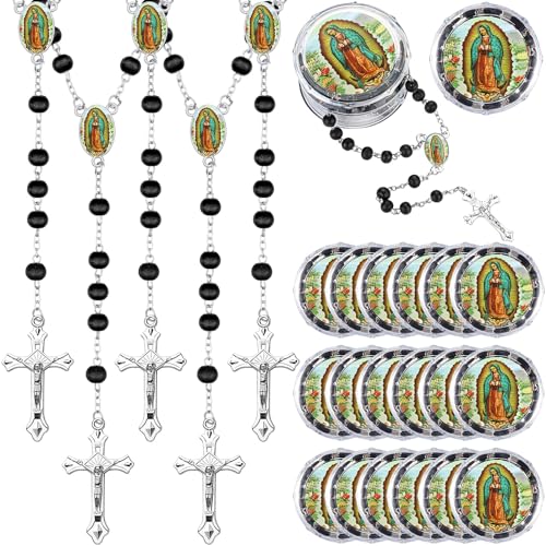 Jadive Scented Lady of Guadalupe Rosary Beads Bulk - color: Black, Silver