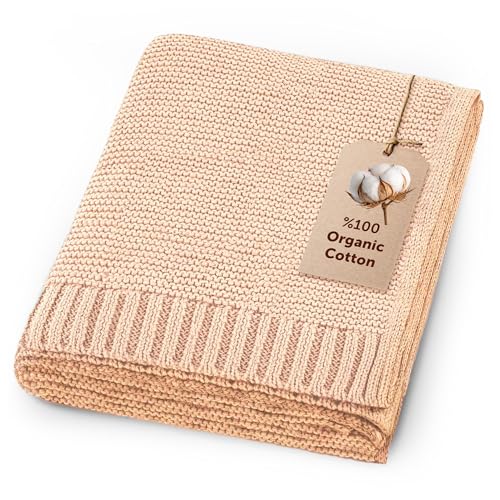 Organic Baby Blanket – 100% Organic Cotton | Ultra-Soft Breathable Newborn Receiving Blanket | Hypoallergenic, Chemical-Free | Unisex Baby Gift | 30x40 Inches (Somon) - color: Somon