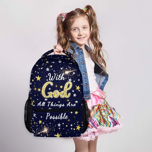 Kids Backpack School Backpacks for Girls Boys, Christian Bookbag Gift for Children Kindergarten Primary Elementary Middle - color: Black
