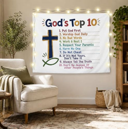 Elpwk Boho Christian Nursery Classroom Tapestry Wall Decor 50x60 Inch - color: Boho Christianity