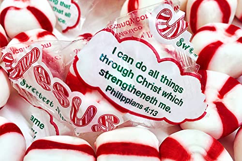 Scripture Candy, Jesus Sweetest Name I Know Christmas Tin with Soft Peppermint Candy, 4 Ounces