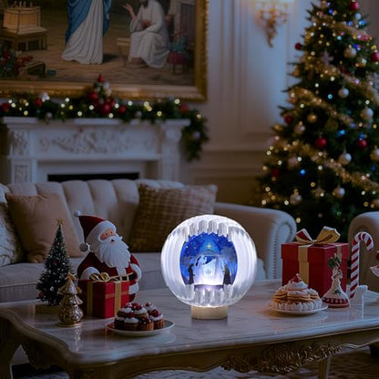 Glooglitter Lighted Nativity Scene Decor, Christmas LED Paper Tabletop