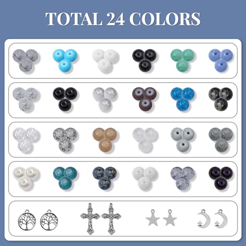 Crystal Beads for Jewelry Making Kit Bracelet Making Kit - color: moonlight
