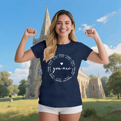 Christian Shirts for Women Jesus Faith Shirt You are Inspiration Tee - color: Blue, size: XX-Large