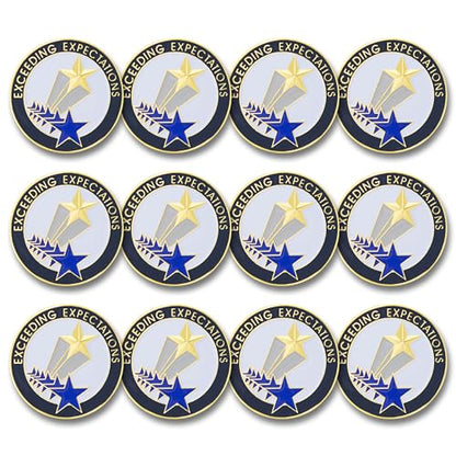 SHOP AWARDS AND GIFTS Service Recognition Lapel Pins - style: Exceeding Expectations (Pack of 12)