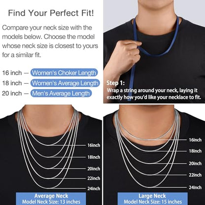 Jewlpire 1.5mm 2mm 2.5mm Snake Chain 18k Gold Plated 925 Sterling Silver Chain Necklace for Women, Smooth Sturdy Hypoallergenic, 16 18 20 22 24 Inch - color: 2.0mm Silver, size: 18 Inches