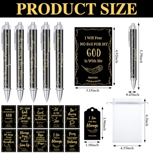 Qeeenar 200 Pcs Christian Gift Bulk Set Bible Verse, Black, Fresh - color: Black, style: Fresh