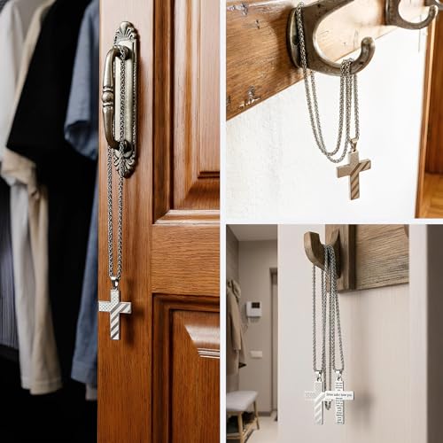 Cross Pendant for Car Rearview Mirror Hanging, Stainless Steel Cross with Drive Safe Message, Meaningful Car Charm Gift for Drivers and Loved Ones (Silver) - color: Silver