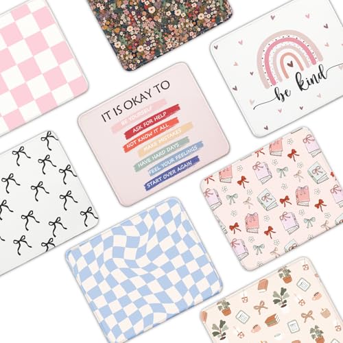 Mouse Pad for Desk with Stitched Edge, Premium Cute Washable Mouse Pads. Computer Mousepad with Non-Slip Rubber Base, Mousepads for Laptop, 9.25x7.75x0.12 inch (Flower Fantasy) - color: Flower Fantasy