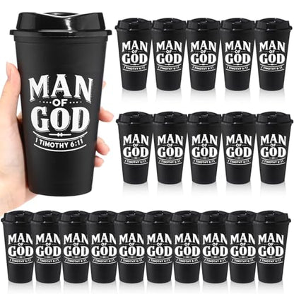 Skylety 20 Pcs Christian Gifts Bulk Man of God Tumbler, Black - color: Black