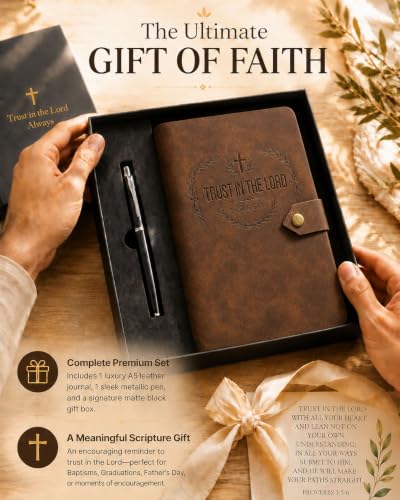 Leather Journal, Proverbs 3:5-6 Cover - color: Proverbs 3:5-6