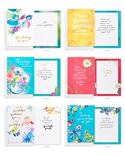 American Greetings 41-Count Card Pack designed by Kathy Davis Studios, All-Occasion Watercolor Florals & Gold Foil Accents