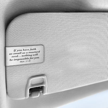 Matthew 17:20 Car Visor Clip, Christian Faith Visor Clip for Driver - color: Silver62