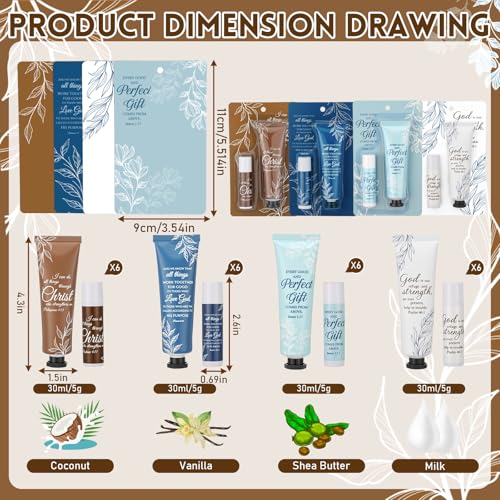 Leelosp Christian Hand Cream & Lip Balm Set Bulk, Bright Color, 24 Packs - color: Bright Color