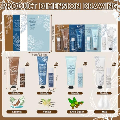 Leelosp Christian Hand Cream & Lip Balm Set Bulk, Bright Color, 24 Packs - color: Bright Color