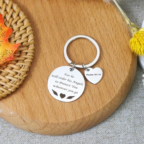 Bible Keyachain Christian Gifts for Women Cross Keychain Religious Gifts Bible Gift Faith Gift for Men - color: Psalm 91:11