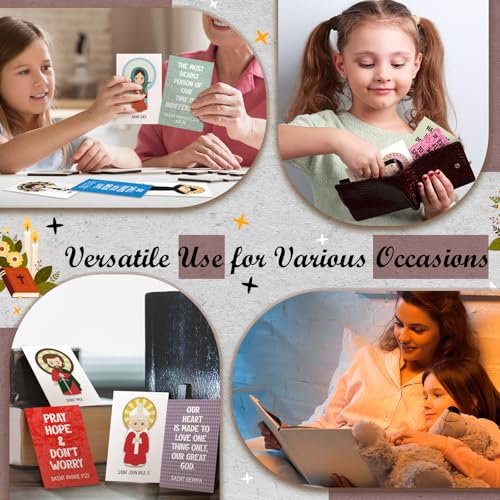 Motiskyy 120 Pcs Catholic Saint Quote Cards Bulk 40 Style - style: English Inspirational Style