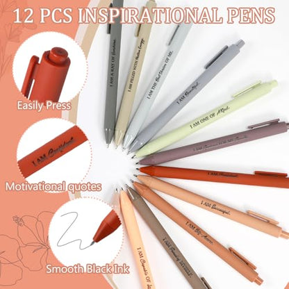 Mooliwe 24 Pcs Affirmation Notebooks Pens Bulk Gifts, Gratitude,Elegant - style: Elegant
