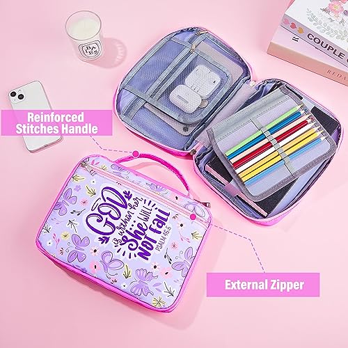 ICOSY Bible Cover, Church Bag for Women and Girls - color: Purple