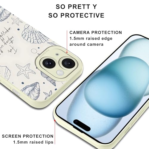 Summer Beach Shells Phone Case for iPhone 15 Case Christian Bible Verses Pattern Shockproof Soft Protective for Women Men Phone Cover Funda for iPhone 15 6.1 Inch - color: Summer, size: for iPhone 15