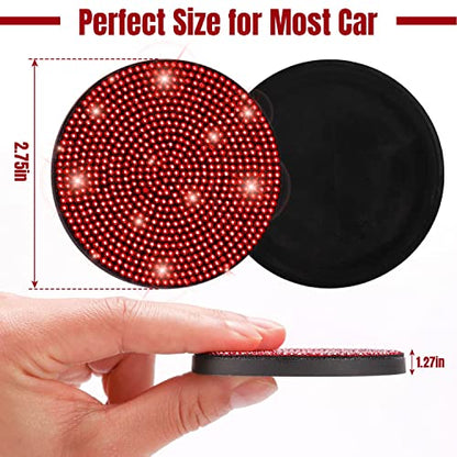 ToBeQueen Bling Car Cup Holder Coaster, 4 Pack Universal Vehicle Cup Holders Coasters Automotive Interior Accessories for Women,Red - color: B-red