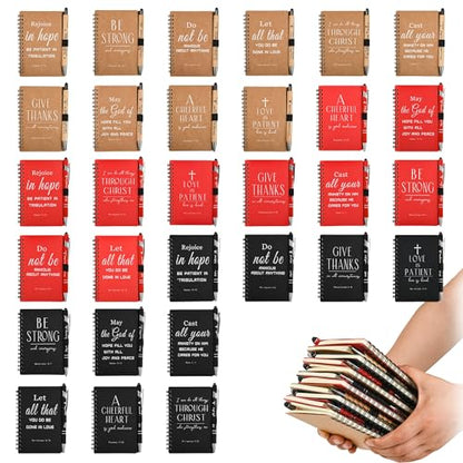 30 Sets Christian Prayer Journals with Pens, Christian Gifts, Multicolor - color: multicolor