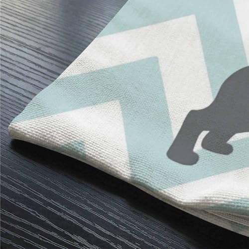 Dachshund Dog Pillow Dachshund Pattern Dog Teal Waves Striped Cotton Linen Cushion Cover Oblong Rectangle Pillow Cases for Men Women Boys Girls Kids Pillowcase Sofa Bedroom Livingroom 12x20 inch - color: Md023