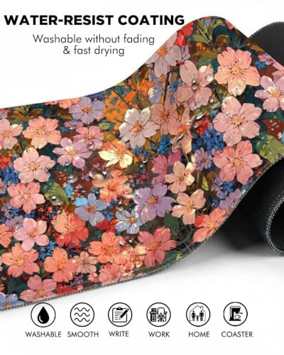 Mouse Pad, Desk Mat, 31.5x11.8in Large Mousepad, Blossoms - color: Blossoms