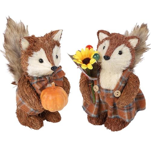 winemana 2 Pack Fox Fall Decorations for Home, Thanksgiving Table Decor - style: style 2