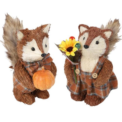 winemana 2 Pack Fox Fall Decorations for Home, Thanksgiving Table Decor - style: style 2