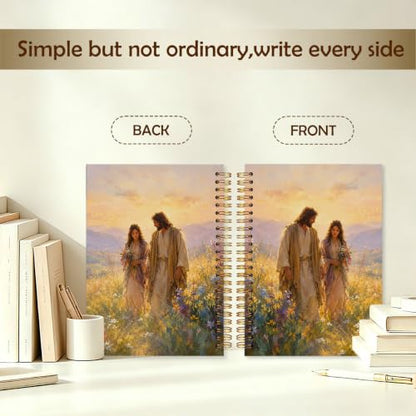Jesus and Woman Christian Spiral Notebook 5.5 x 8.3 Inch - color: White YS-4