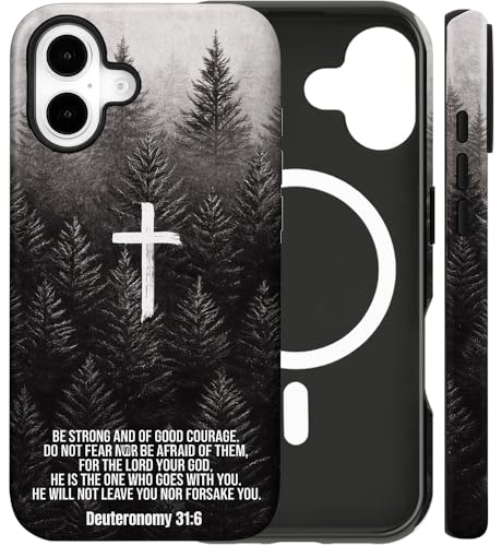 Magnetic for iPhone 16 Plus Case Christian Cross Phone Case, Bible - color: Deuteronomy Christian, size: iPhone 16 Plus