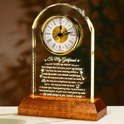 Arikyrist Glass Clock Gifts for Girlfriend from Boyfriend on Anniversary - color: Girlfriend