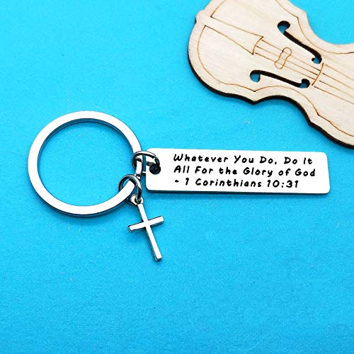 Xiahuyu Christian Keychain - Bible Verse Baptism & Communion Gift - Inspirational Religious Gifts for Women & Men - color: Christian-3