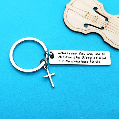 Xiahuyu Christian Keychain - Bible Verse Baptism & Communion Gift - Inspirational Religious Gifts for Women & Men - color: Christian-3