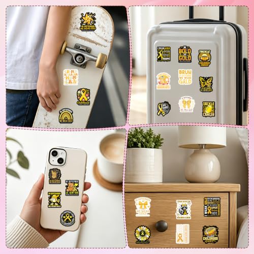 100 Pcs Childhood Cancer Awareness Stickers Childhood Cancer Items - style: Childhood Cancer Awareness