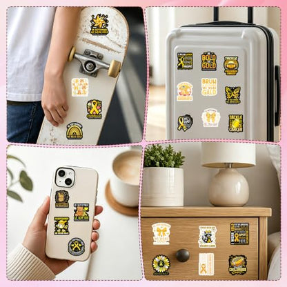100 Pcs Childhood Cancer Awareness Stickers Childhood Cancer Items - style: Childhood Cancer Awareness