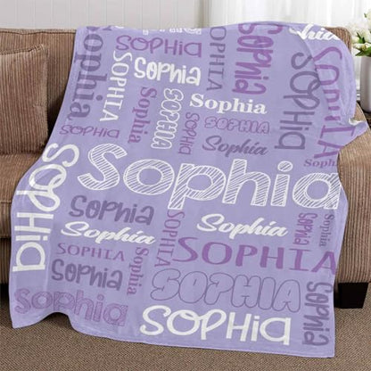 Custom Baby Blanket,Personalized Name Throw Blankets for Girls Boys Kids Baby Newborn Customized Gifts for Birthday Christmas - color: Design 01-purple